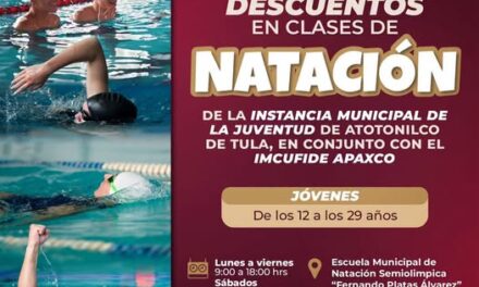 Descuentos a jóvenes de Atotonilco de Tula en clases de natación
