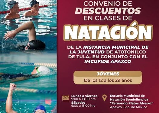 Descuentos a jóvenes de Atotonilco de Tula en clases de natación