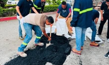 Realizan labores de bacheo en calle Revolución Mexicana para mejorar vialidad en Tepeji del Río