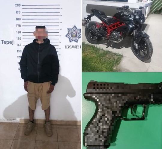 Detienen a hombre por presunta portación de arma de fuego durante operativo en Melchor Ocampo, Tepeji del Río