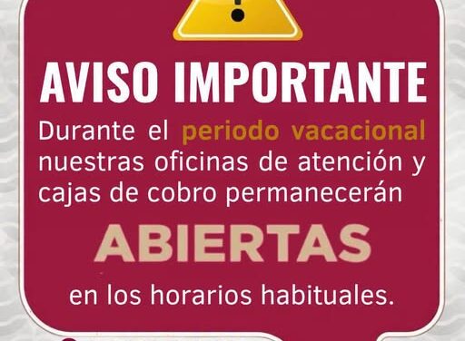 Comisión de Agua Tepeji mantendrá abiertas sus oficinas durante periodo vacacional