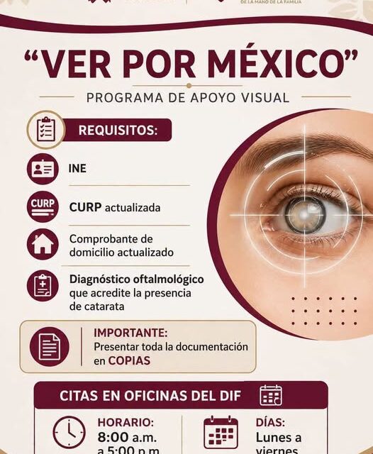 Inician inscripciones al programa “Ver por México” para personas con cataratas en Tepeji del Río
