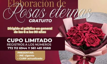 Invitan a curso gratuito para elaborar rosas eternas en Atotonilco de Tula