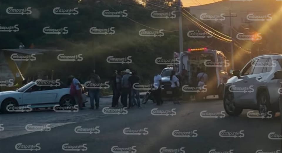 Motociclista resulta lesionado tras accidente en la antigua carretera México–Querétaro, en Tepeji del Río