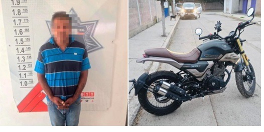 Recupera Policía de Atitalaquia motocicleta con reporte de robo; hay un detenido