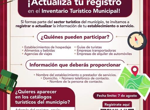 Invita Gobierno de Tepeji del Río a prestadores de servicios a integrarse al Inventario Turístico Municipal