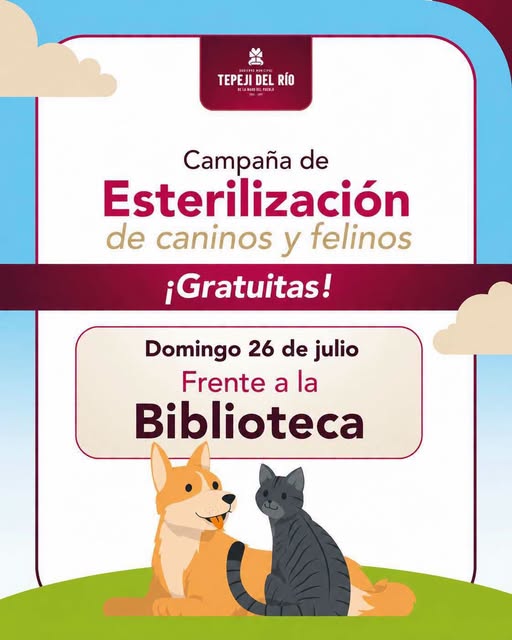 Habrá campaña GRATUITA de Esterilización Canina y Felina en Tepeji del Río