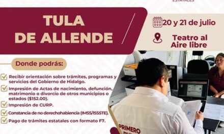 Realizarán jornada para la expedición de actas del Registro del Estado Familiar en Tula de Allende