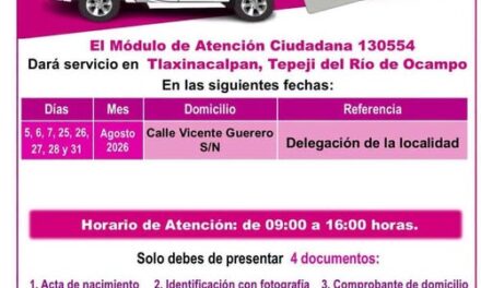 El Módulo de Atención del INE se encuentra instalado en  Tlaxinacalpan