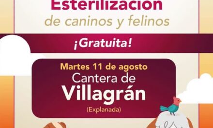 Habrá campaña de Esterilización Canina y Felina en la Explanada de la comunidad de Cantera de Villagrán