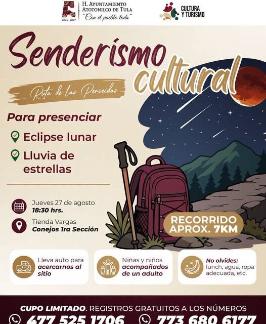 Invitan a observar el eclipse lunar y la lluvia de estrellas en la Ruta de las Perseidas