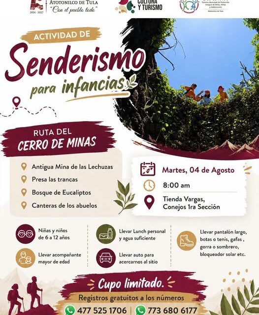 Senderismo para infancias: Ruta del Cerro de Minas en Atotonilco de Tula