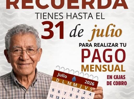 La Comisión de Agua de Tepeji te invita a realizar el pago mensual de tu servicio de agua a más tardar el viernes 31 de julio