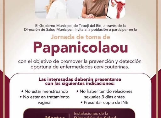 Realizarán jornada de toma de Papanicolaou en Tepeji del Río para promover la detección oportuna