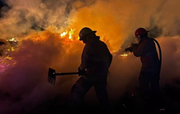 Protección Civil controla incendio en predio colindante con el parque industrial de Tepeji del Río