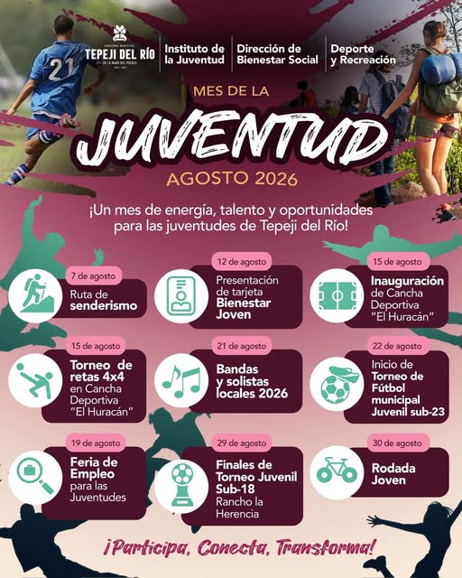 Tepeji del Río celebra el Mes de la Juventud con actividades deportivas, culturales y de desarrollo