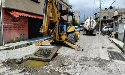 Realiza CAAMTROH mantenimiento preventivo al drenaje en San Mateo Primera Sección