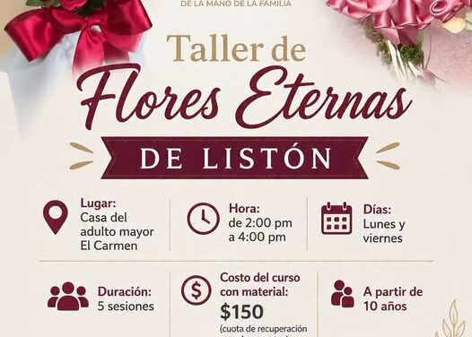 DIF Tepeji abre inscripciones para el Taller de Flores Eternas de Listón