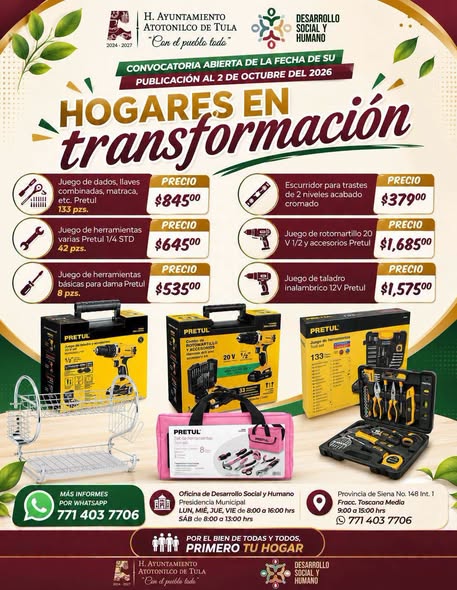 Regresa programa “Hogares en Transformación” para mejorar viviendas en Atotonilco de Tula