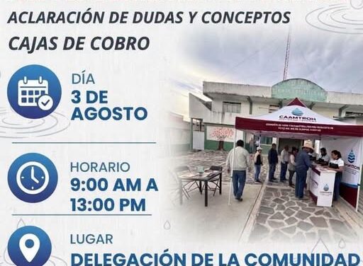CAAMTROH acerca sus servicios a Santa María Quelites con módulo de atención ciudadana