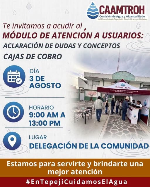 CAAMTROH acerca sus servicios a Santa María Quelites con módulo de atención ciudadana