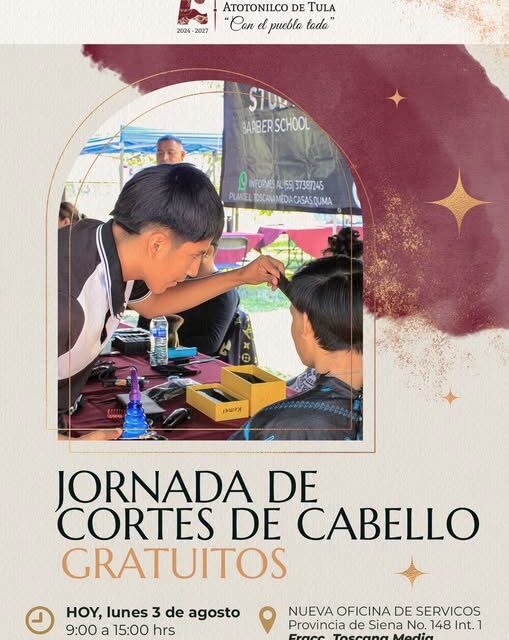 Gobierno Municipal ofrece jornada gratuita de cortes de cabello para apoyar la economía familiar