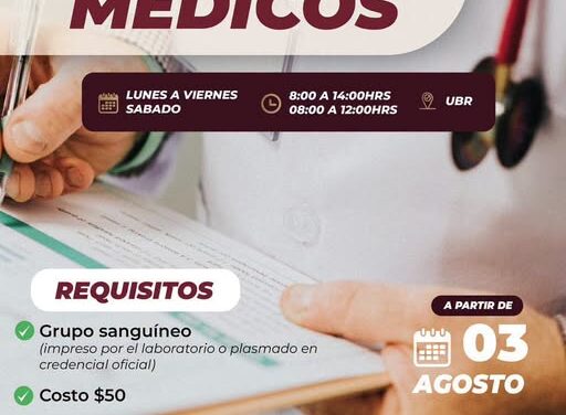𝗬𝗮 𝗲𝘀𝘁𝗮́ 𝗱𝗶𝘀𝗽𝗼𝗻𝗶𝗯𝗹𝗲 𝗹𝗮 𝗖𝗮𝗺𝗽𝗮𝗻̃𝗮 𝗱𝗲 𝗖𝗲𝗿𝘁𝗶𝗳𝗶𝗰𝗮𝗱𝗼𝘀 𝗠𝗲́𝗱𝗶𝗰𝗼𝘀 𝗲𝗻 𝗹𝗮 𝗨𝗕𝗥 de Atotonilco de Tula