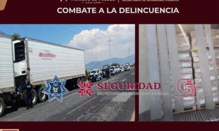 SSPH recupera tractocamión y cargamento de 56 toneladas de mercancía robada en Arco Norte