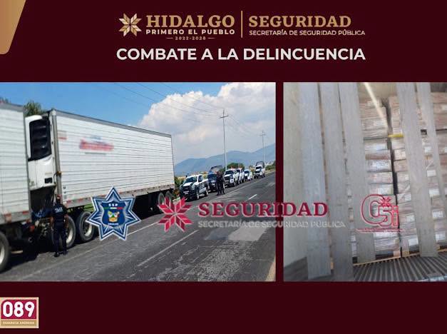 SSPH recupera tractocamión y cargamento de 56 toneladas de mercancía robada en Arco Norte
