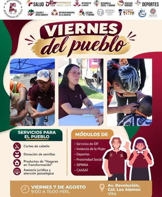 Gobierno Municipal de Atotonilco de Tula llevará servicios a la comunidad de Vito con jornada “Viernes del Pueblo”
