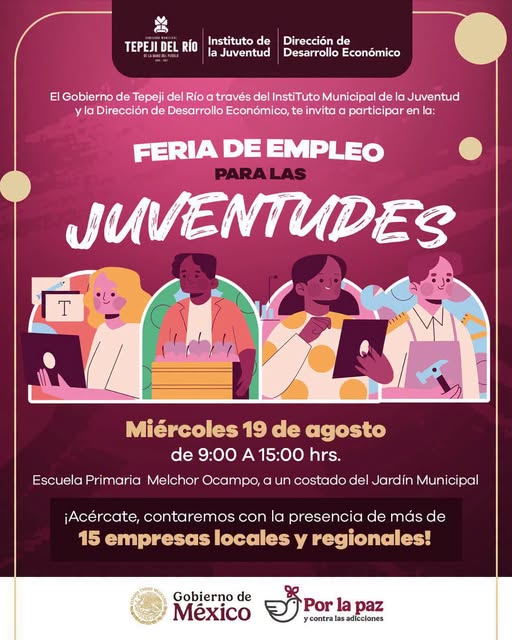 Gobierno de Tepeji del Río anuncia Feria de Empleo para las Juventudes con participación de más de 15 empresas