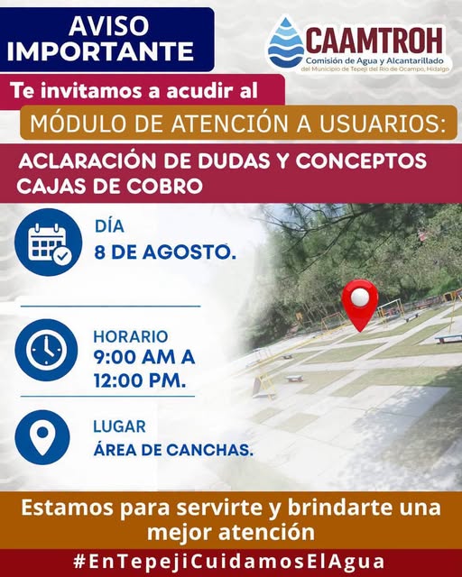 CAAMTROH acercará servicios a habitantes del Fraccionamiento El Paraíso con módulo itinerante