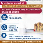 CAAMTROH instalará módulo itinerante de atención y cobro en Monte Esmeralda