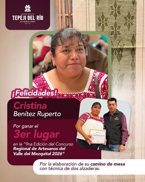 Artesana de Tepeji del Río obtiene tercer lugar en concurso regional