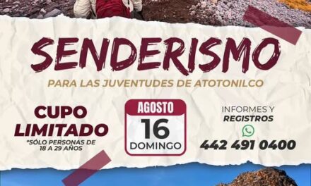 Invitan a jóvenes de Atotonilco de Tula a participar en jornada de senderismo