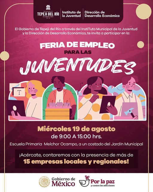 Tepeji del Río realizará Feria de Empleo para las Juventudes con más de 15 empresas participantes