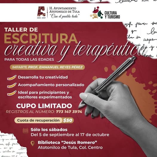 Abren segundo grupo del Taller de Escritura Creativa y Terapéutica en Atotonilco de Tula