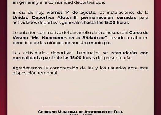 El gobierno de Atotonilco de Tula emite el siguiente comunicado_