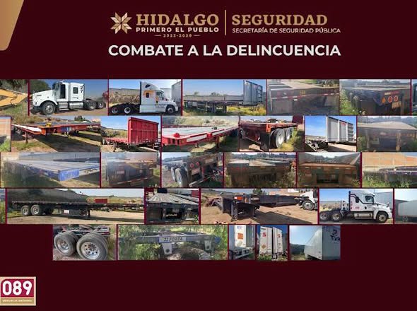 SSPH recupera 33 unidades robadas de autotransporte federal, tras desmantelar un predio clandestino