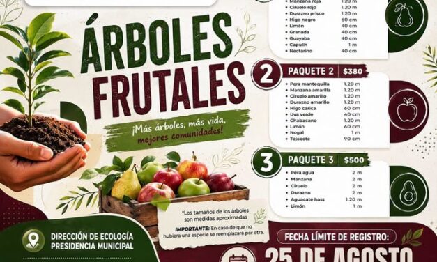 Adquiere 𝗮́𝗿𝗯𝗼𝗹𝗲𝘀 𝗳𝗿𝘂𝘁𝗮𝗹𝗲𝘀 a precios accesibles en Atotonilco de Tula