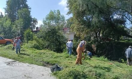 Realizan faena comunitaria para mejorar acceso en Tlaxinacalpan