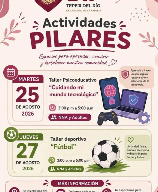 DIF Tepeji del Río invita a participar en actividades PILARES