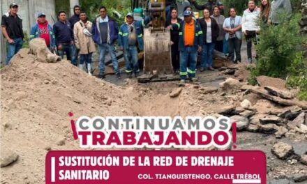 Inician trabajos de sustitución de red de drenaje en Tianguistengo, La Romera