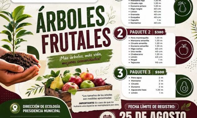 Aún hay tiempo para adquirir paquetes de árboles frutales en Atotonilco de Tula