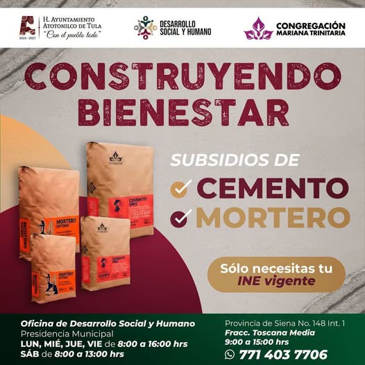 Atotonilco de Tula impulsa el programa “Construyendo Bienestar” en apoyo a las familias