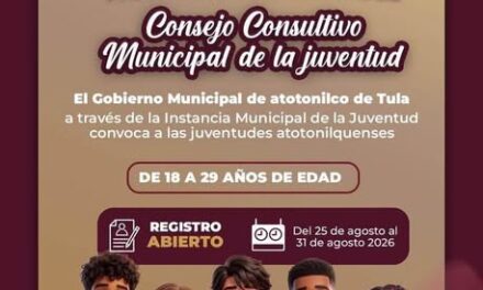Atotonilco de Tula convoca a jóvenes a integrar el Consejo Consultivo Municipal de la Juventud