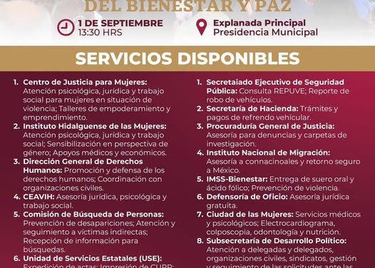 Mesas de Acercamiento del Bienestar y Paz llegarán a Atotonilco de Tula
