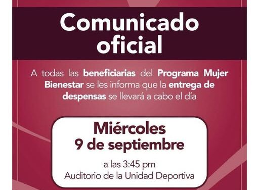 Anuncian fecha de entrega del programa Mujer Bienestar en Tepeji del Río