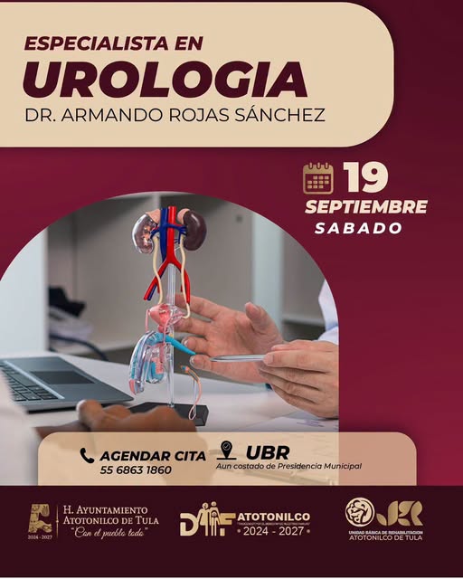 DIF Atotonilco de Tula ofrecerá consultas médicas especializadas en urología
