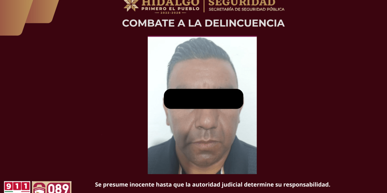 SSPH asegura generador de violencia en la región de Tula; presuntamente armado y con droga